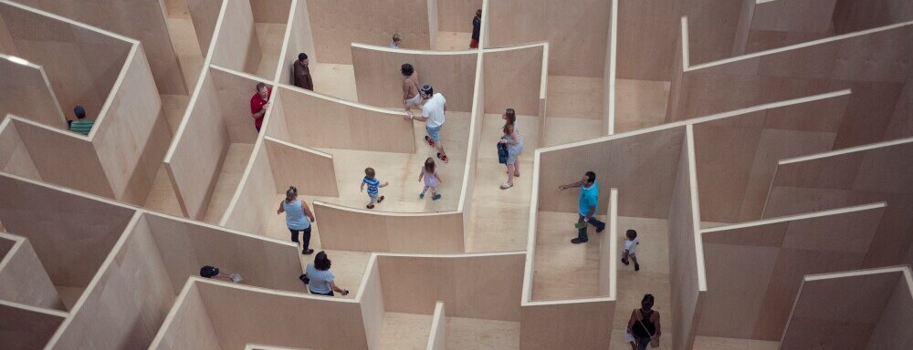 people lost in maze